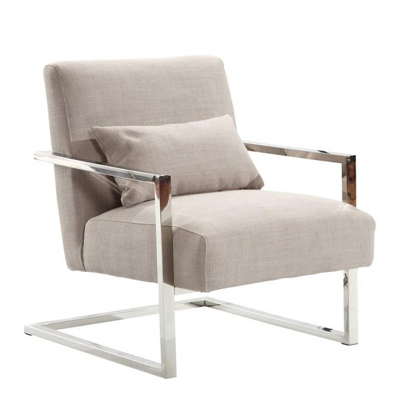 Skyline Modern Gray Linen Accent Chair-Steel Metal - (LCSKCHGR)