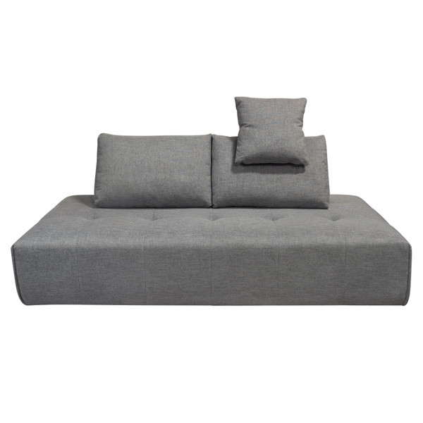 Cloud Lounge Seating Platform With Moveable Backrest Supports In Space Grey Fabric By Diamond Sofa CLOUDLGBGR