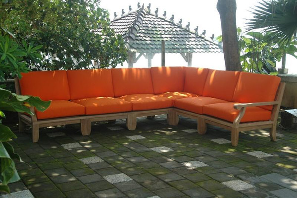 6 Piece Riviera Luxe Modular Deep Seating Sectional Sofa Set (Set-69)