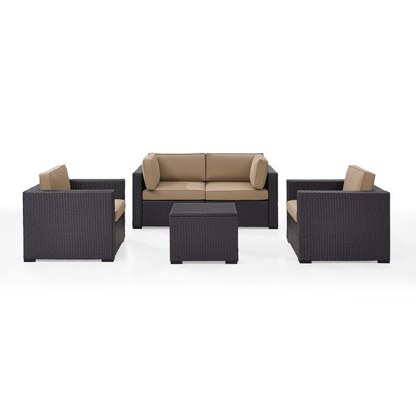 Biscayne 4 Person Outdoor Wicker Seating Set - Mocha (KO70110BR-MO)