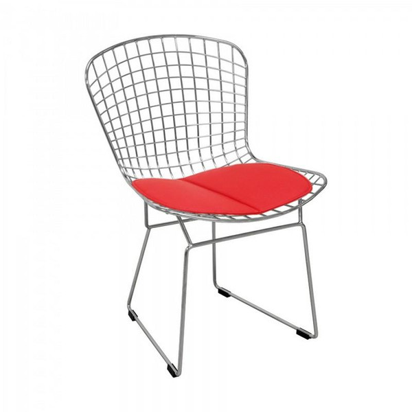 Chrome Wire Red Side Chair Mm-8033 (MM-8033-Red)