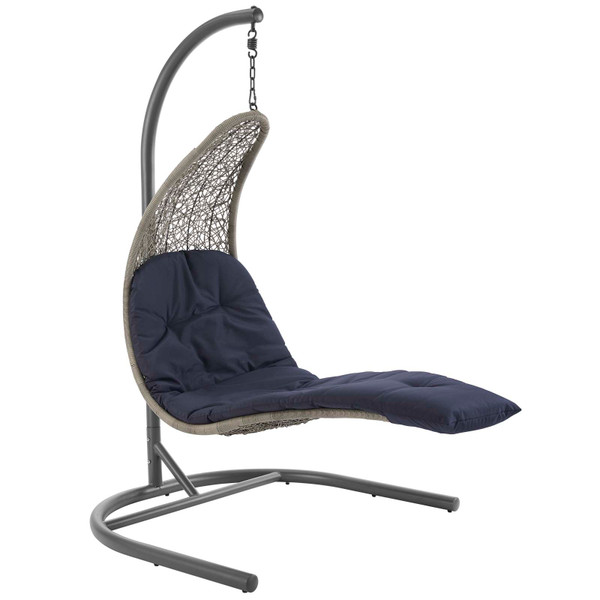 Landscape Hanging Chaise Lounge Outdoor Patio Swing Chair EEI-2952-LGR-NAV