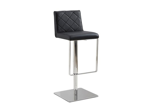 Loft Black Eco-Leather W Stainless Steel Bar Stool (CB-922-BL-BAR)