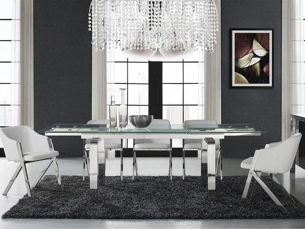 Cloud Stainless Steel Extendable Dining Table (CB-D2048-SS)