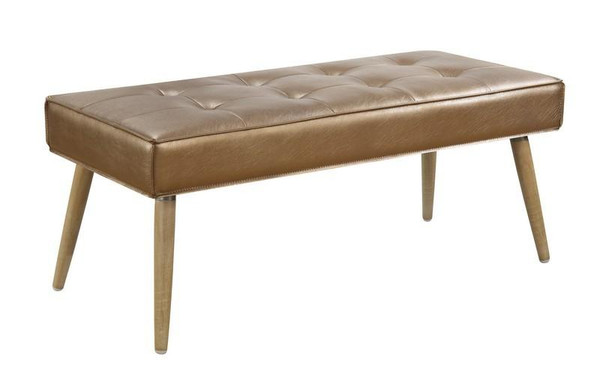 Amity Bench In Sizzle Copper Fabric With Solid Wood Legs (AMT24-S53)