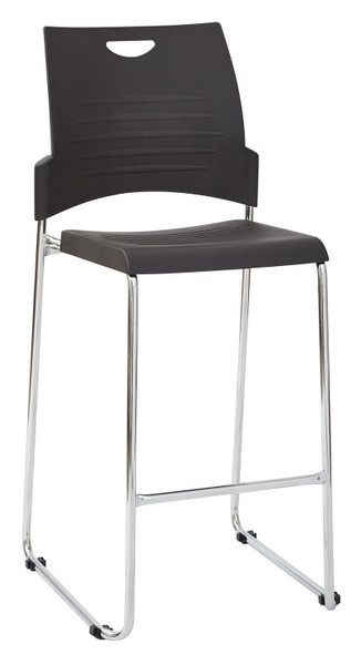 Tall Black Stacking And Ganging Chair - (Pack Of 2) (DC8309C2-3)