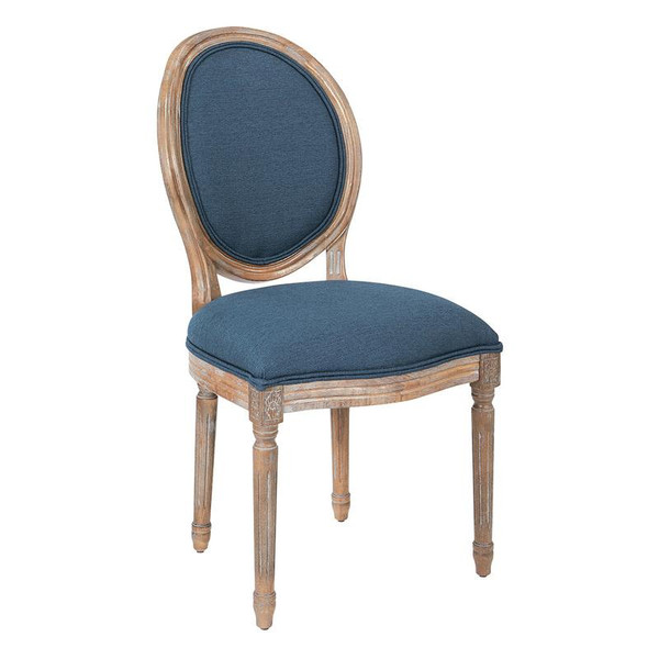 Lillian Oval Back Chair In Klein Azure Brushed Frame K/D (LLA-K14)