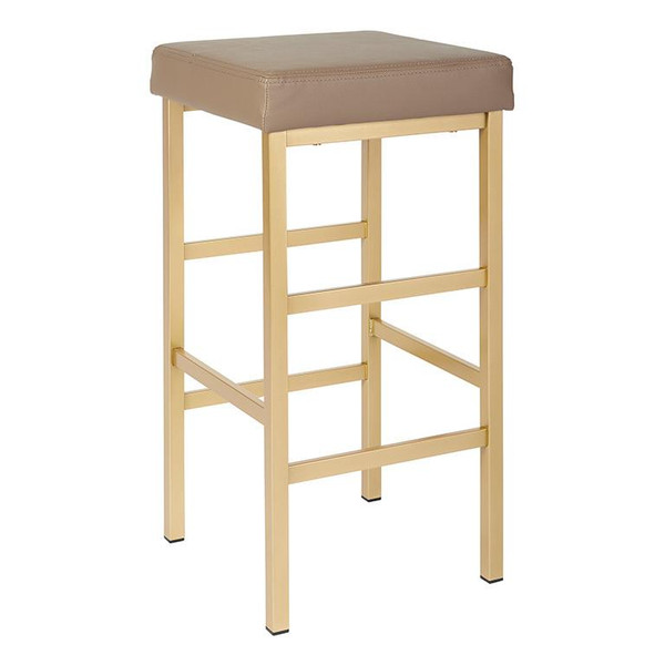 30" Gold Backless Stool In Camel (MET1330G-1)