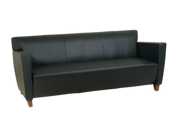 Black Bonded Leather Sofa - Cherry (SL8473)