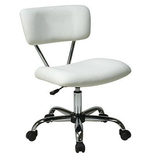 Ave Six Vista Task Office Chair In White Vinyl (ST181-V11)