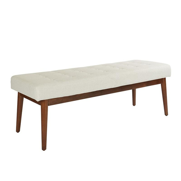 West Park Bench In Linen Fabric With Coffee Finished Legs (WPB-L32)