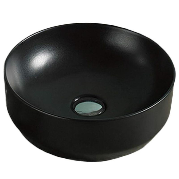 13.8-In. W Above Counter Matt Black Vessel For Wall Mount Wall Mount Drilling By American Imaginations (AI-28246)