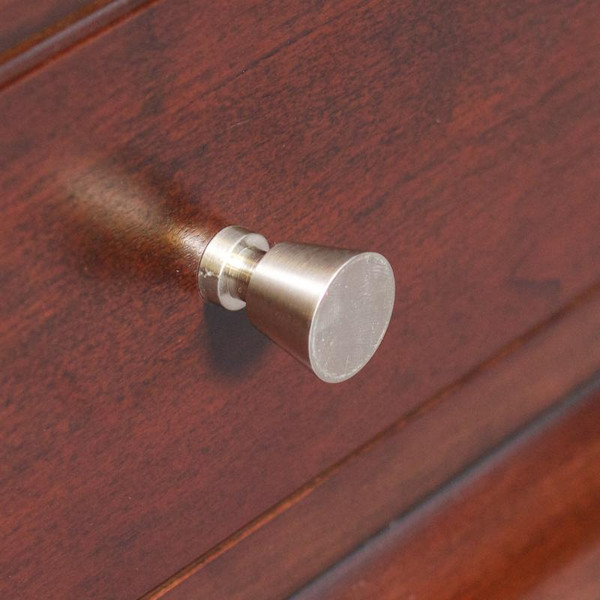 1" W Round Brass Cabinet Knob In Brushed Nickel Color (AI-382)