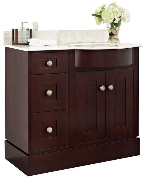 Tiffany Rectangle Birch Wood-Veneer Vanity Set - Coffee (AI-1077)