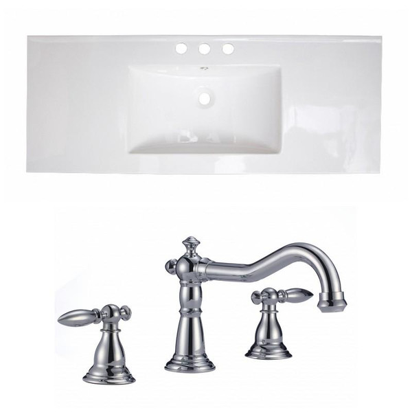 Rectangle Ceramic Vanity Top Set - White (AI-16013)