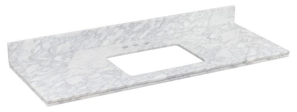 Shaker Rectangle Quartz Top - Bianco Carrara (AI-17461)