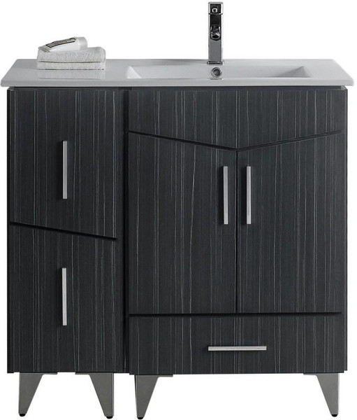 Zen Rectangle Plywood-Melamine Vanity Base Set - Dawn Grey (AI-18128)