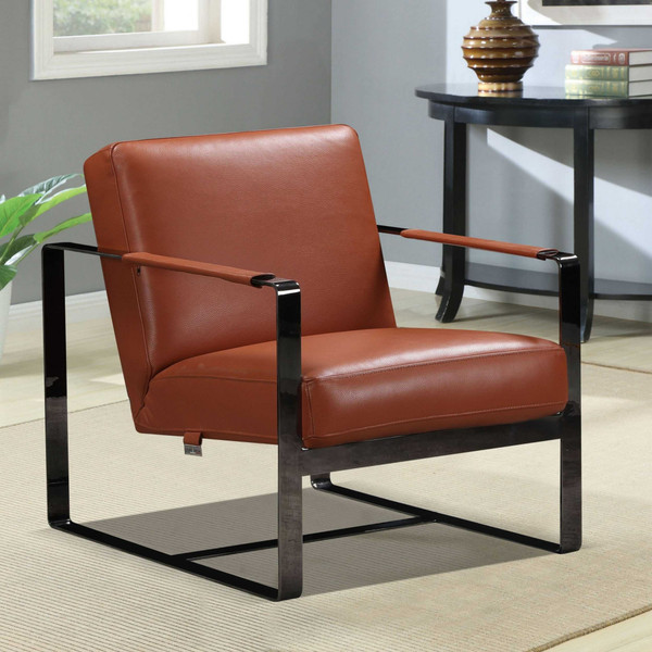 28" X 35" X 31" Camel Leather Accent Chair (370418)