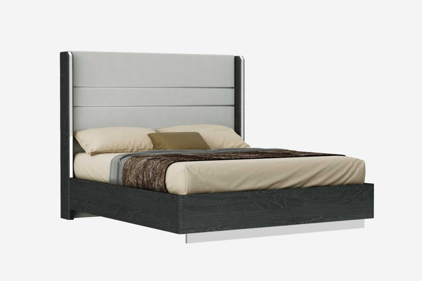 76" X 80" X 60" Gray Stainless Steel King Bed (370603)
