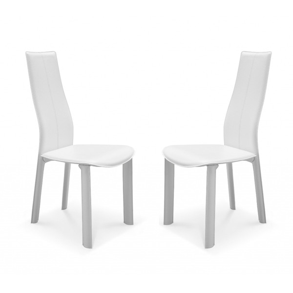 Modern Dining White Faux Leather Dining Chair (370641)