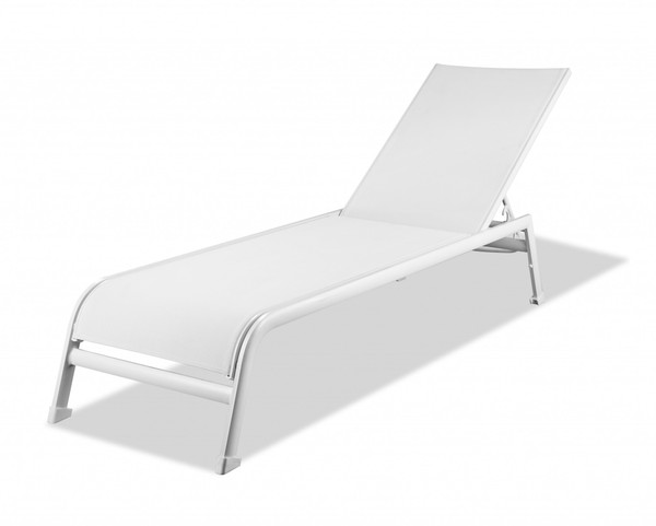 23" X 81" X 13" White Aluminum Chaise (372158)