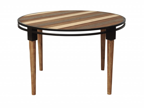 48" X 48" X 30" Metal Base Acacia Wood Dining Table (373074)