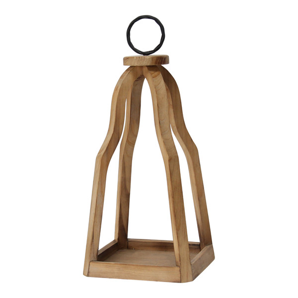 Metal & Open Wood Lantern (373398)