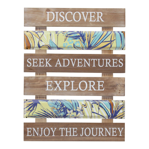 Jungle Themed "Enjoy The Journey" Wood And Metal Wall Art (373435)