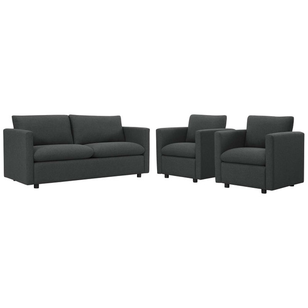 Activate 3 Piece Upholstered Fabric Set EEI-4046-GRY-SET