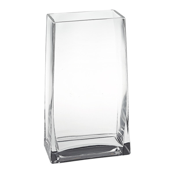 7" Clear Glass Rectangle Handmade Vase (375878)
