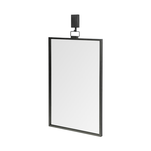 Rectangular Black Metal Frame Wall Mirror (376410)