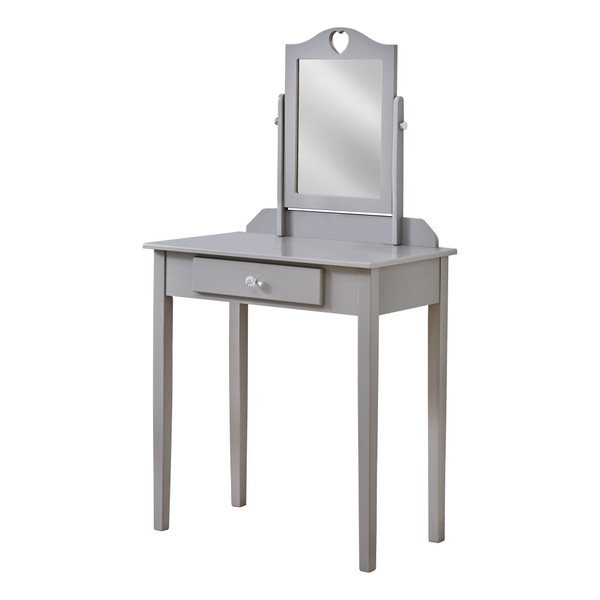 Grey Vanity Mirror And Storage Drawer (376502)
