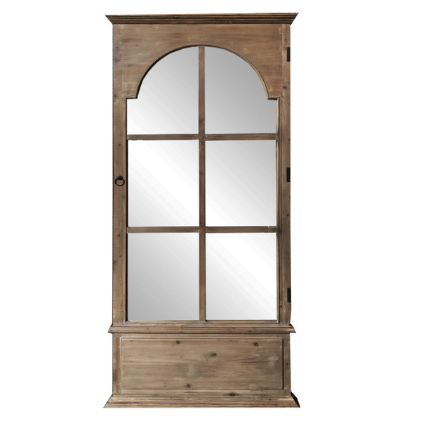 Rectangular Rustic Door Design Leaning Mirror With Door Hinge (379913)