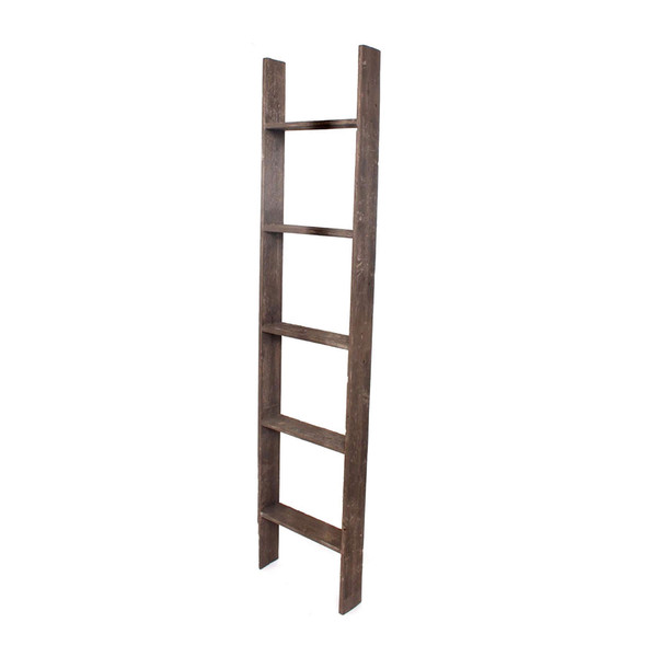 5 Step Rustic Wood Ladder Shelf (380323)
