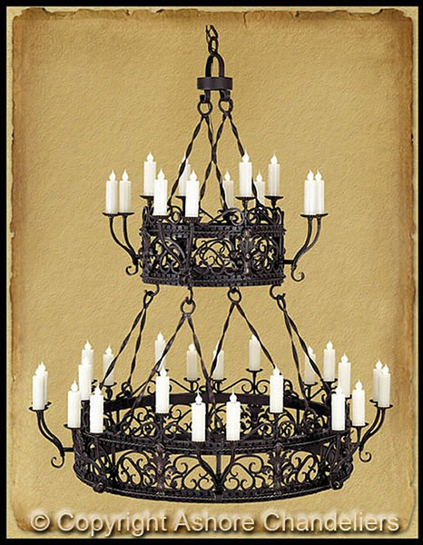 36 Light New Venice Chandelier In Walnut (CH-6004)