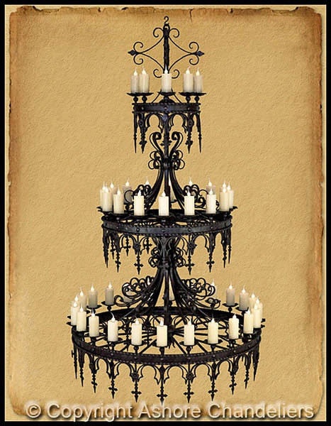 48 Light 3 Tier Shahin Chandelier In Walnut (CH-9988)