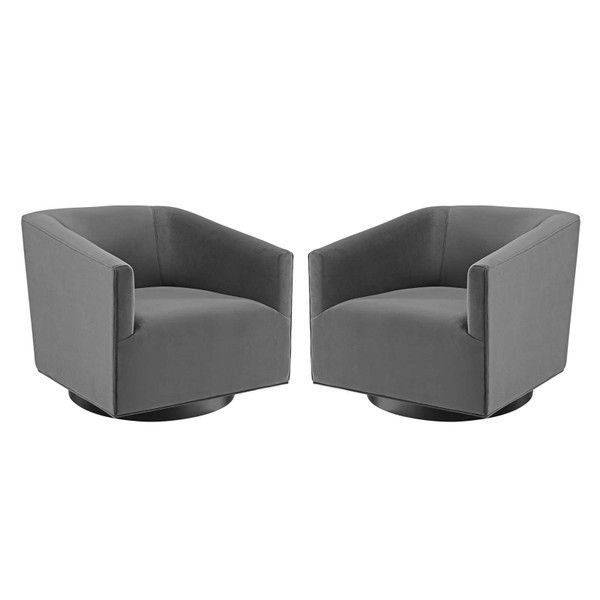 Twist Swivel Chair Performance Velvet Set Of 2 EEI-4427-GRY