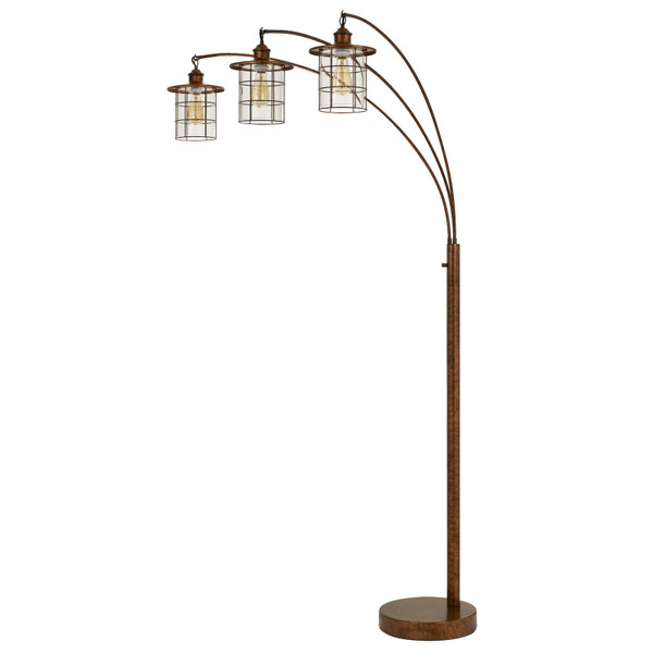 Silverton Arc Floor Lamp With Glass Shades (Edison Bulbs Included) (BO-2668-3L-RU)