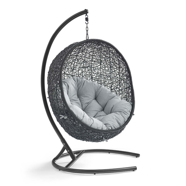 Encase Swing Outdoor Patio Lounge Chair EEI-739-GRY-SET