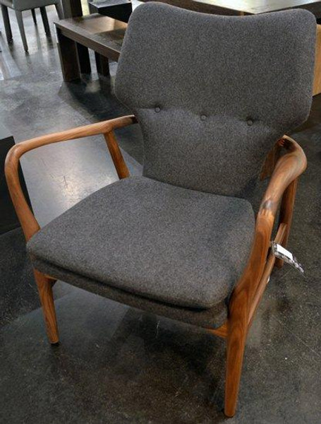 Traditional Gray Wood Rectangle Patrik Lounge Chair (HGEM554)