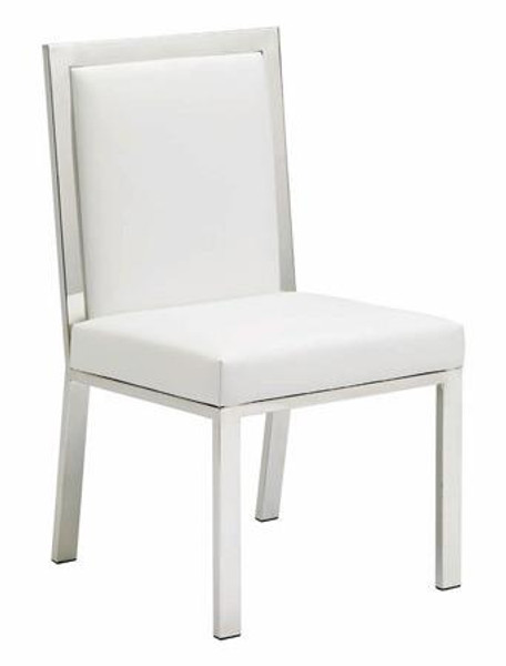 White Leather Rennes Dining Chair (HGTA480)