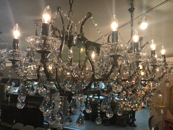 Barcelona Smoked Stainless And Crystal Chandelier (12016303)