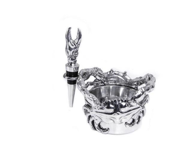 Crab Wine Caddy And Stopper Set (103926)