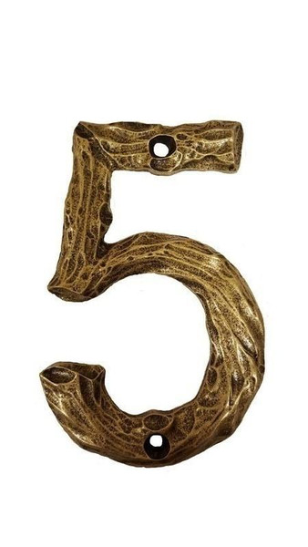 Log House Number Five - Antique Brass (LHN5-AB)