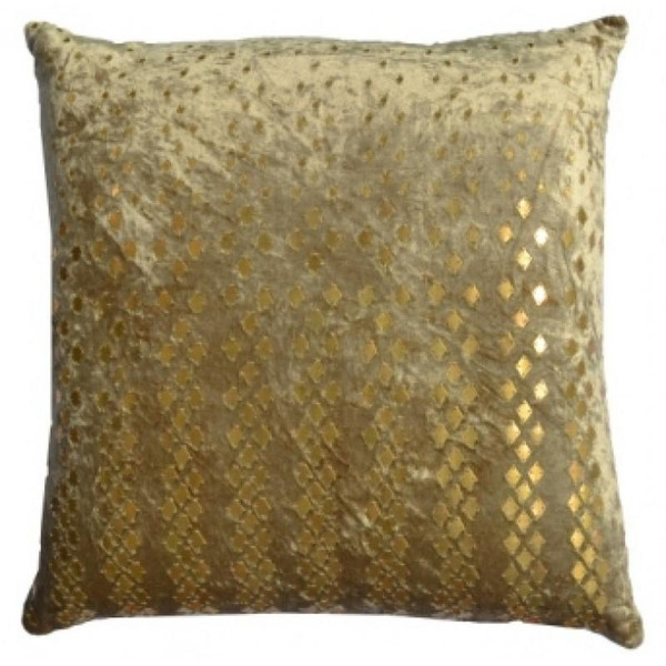Jeter Gold Velvet And Copper Diamond Sequins Pillow (CLP1204A-GD)