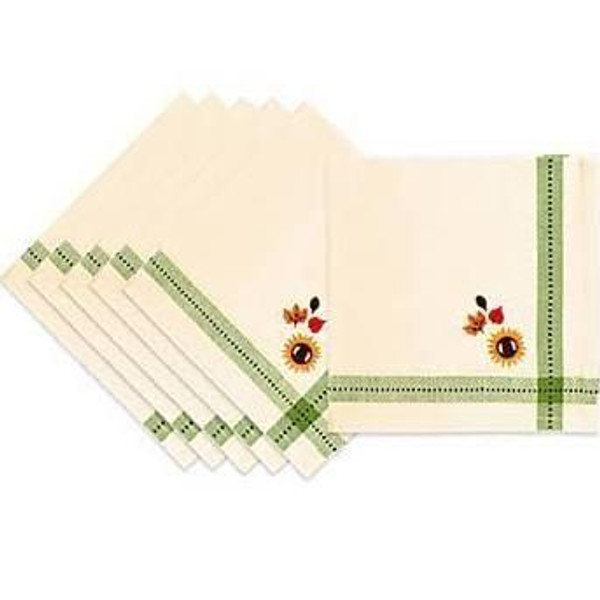 Harvest Embroidered Napkin Set Of 6 (Pack Of 6) (COS34168)