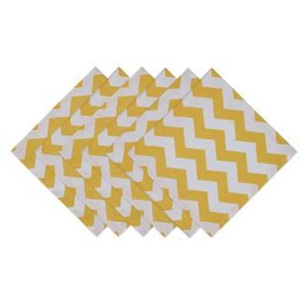 Snapdragon Chevron Printed Napkin Set Of 6 (Pack Of 6) (COS33566)