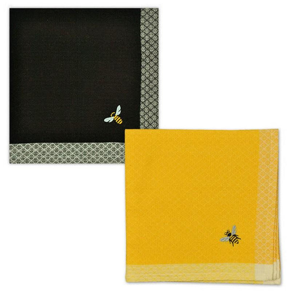 Simple Bee Embroidered Napkin (Pack Of 37) (27116)