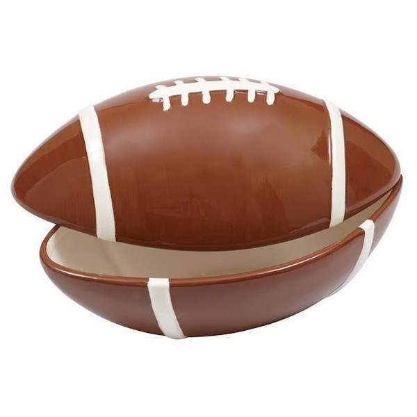 Football Ceramic Large Bowl With Lid (Pack Of 7) (23611)