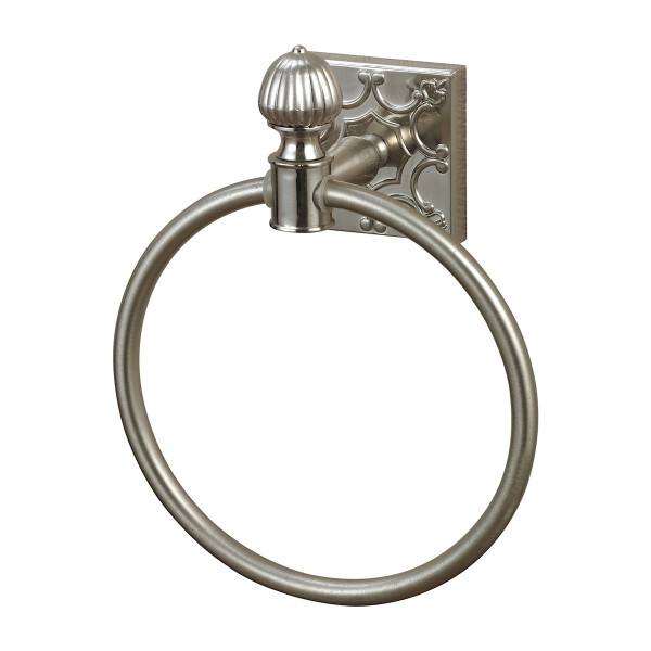 Towel Ring In Brushed Steel With Embossed Back Plate (131-009)